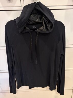 Cozy Earth Black Ribbed Hooded Sweatshirt